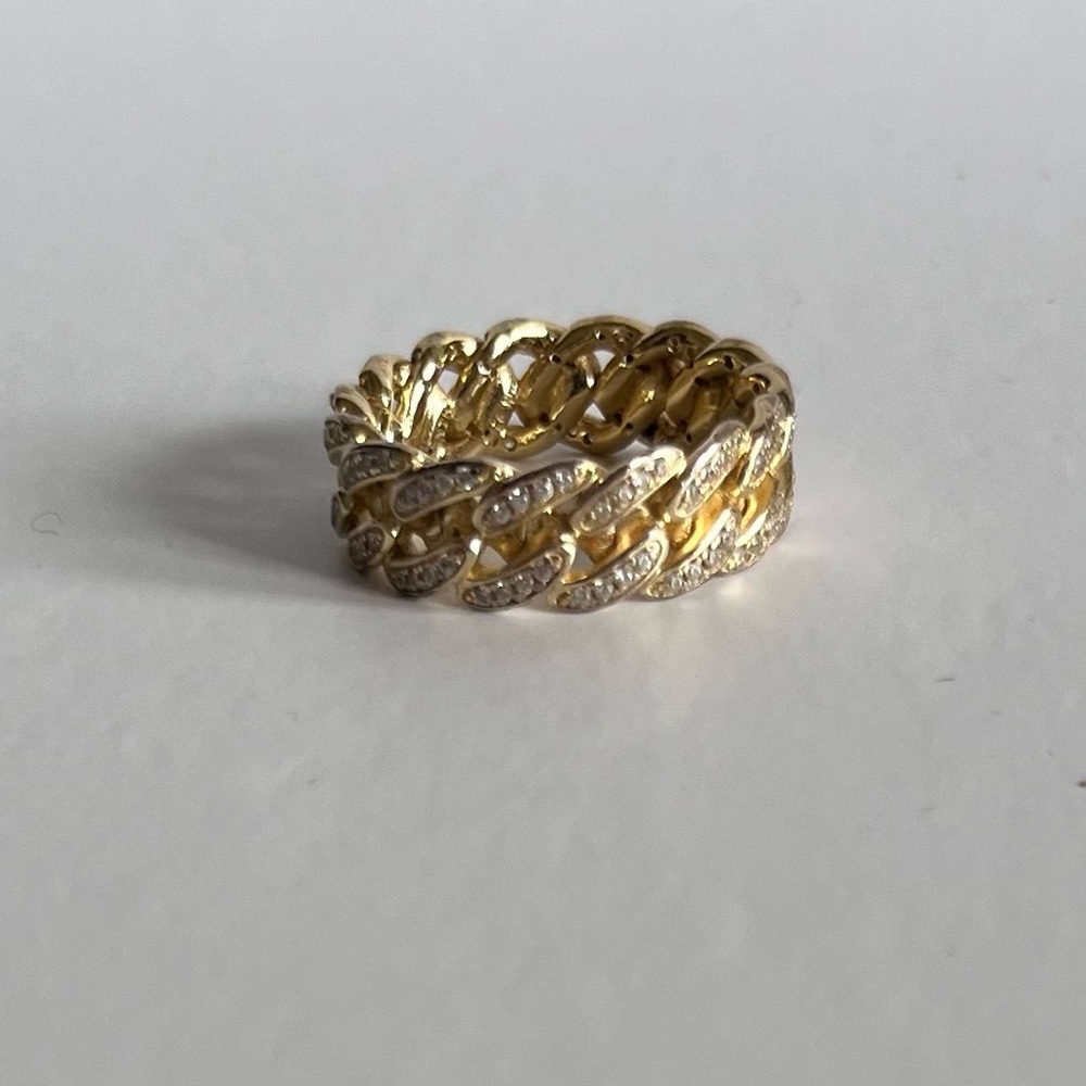 NYC Sterling Women's Cubic Zirconia Curb Link Ring